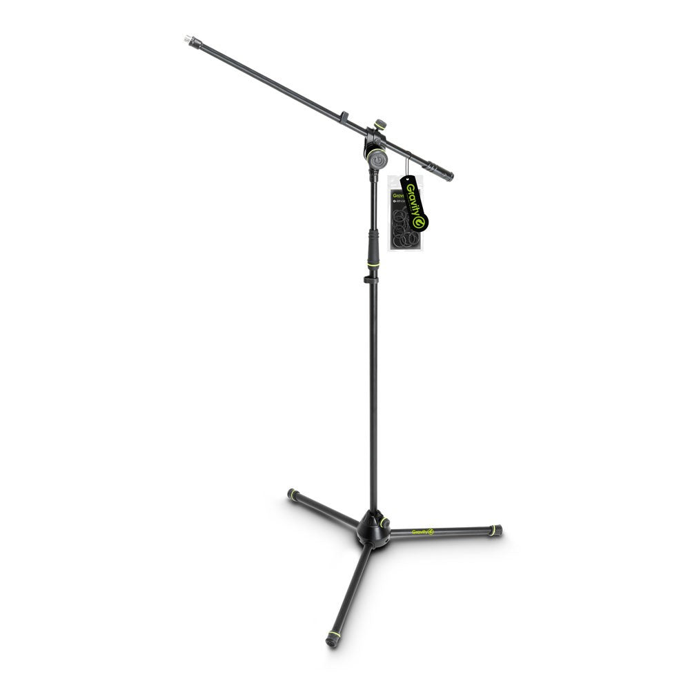 Microphone Stand with Folding Tripod Base and 2-Point Adjustment Boom