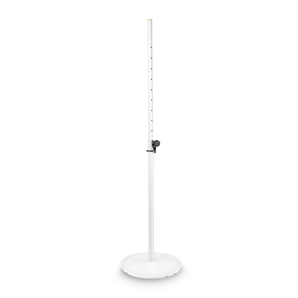 Gravity Stands Loudspeaker Stand with Base and Cast Iron Weight Plate, White