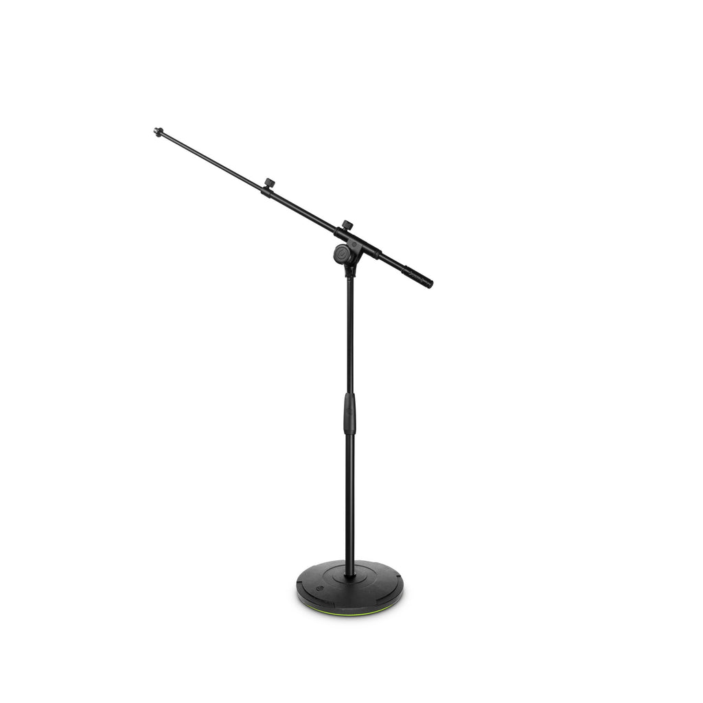 Short Touring Series Microphone Stand with Round Base and 2-Point Adjustment Telescoping Boom