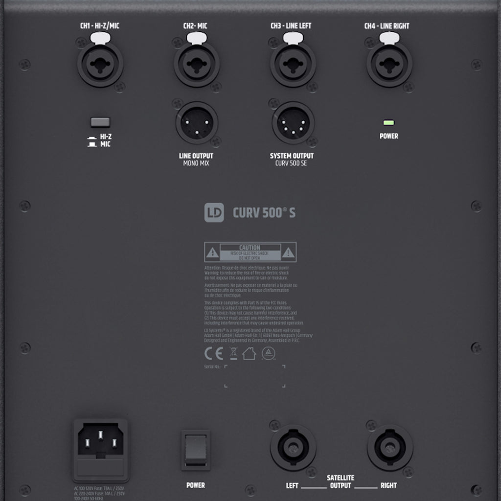 Portable Array System AV Set Including Speaker Cables Full back panel