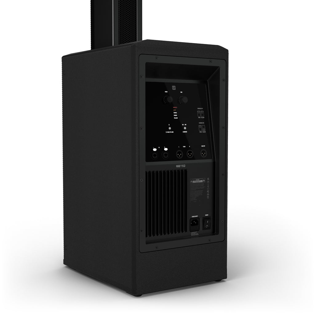 Back design LD Systems MAUI 11 G3 Portable 700W Powered Column PA System (Black)