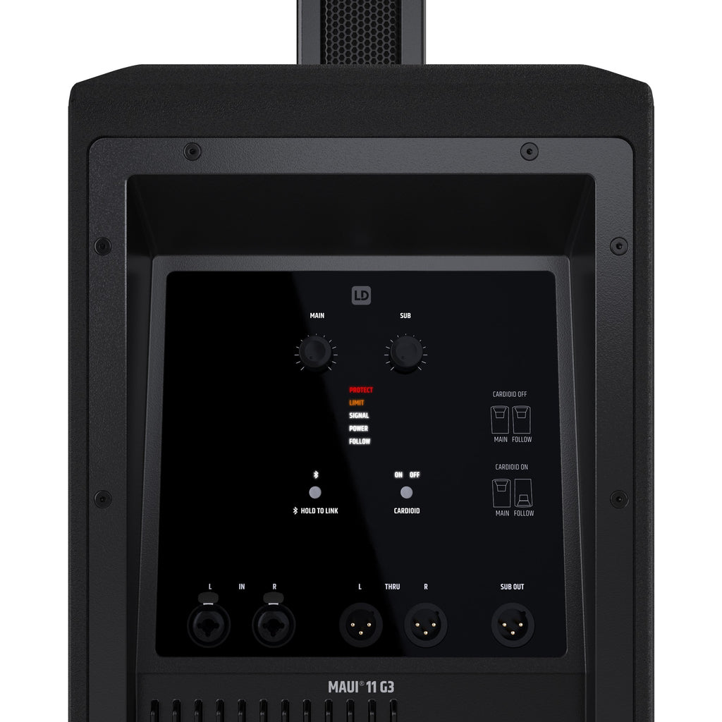 Control panel of LD Systems MAUI 11 G3 Portable 700W Powered Column PA System (Black)