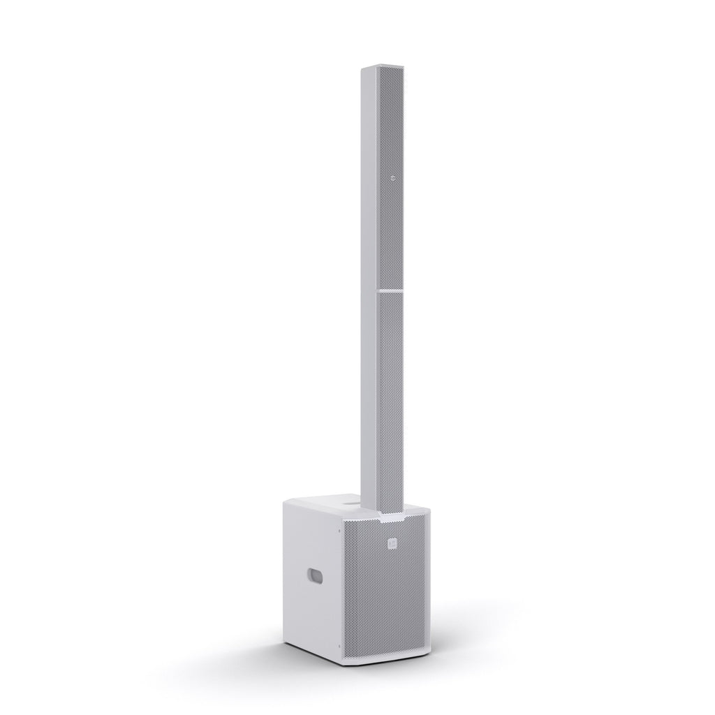 Compact cardioid column PA system, white