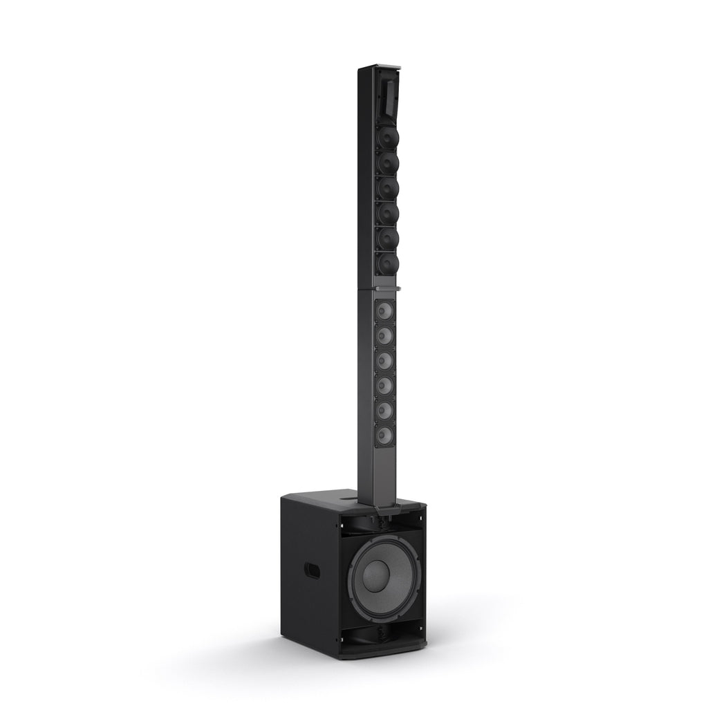 Speakers side view Compact Cardioid Powered Column PA System, Black