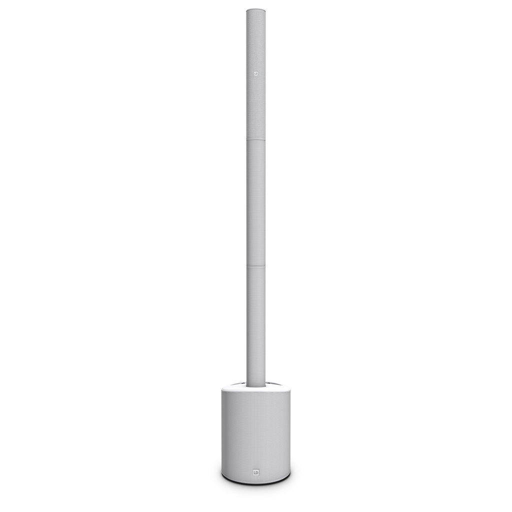 Full view Ultra-portable Battery-powered Column PA System White - 3200 mAh Version
