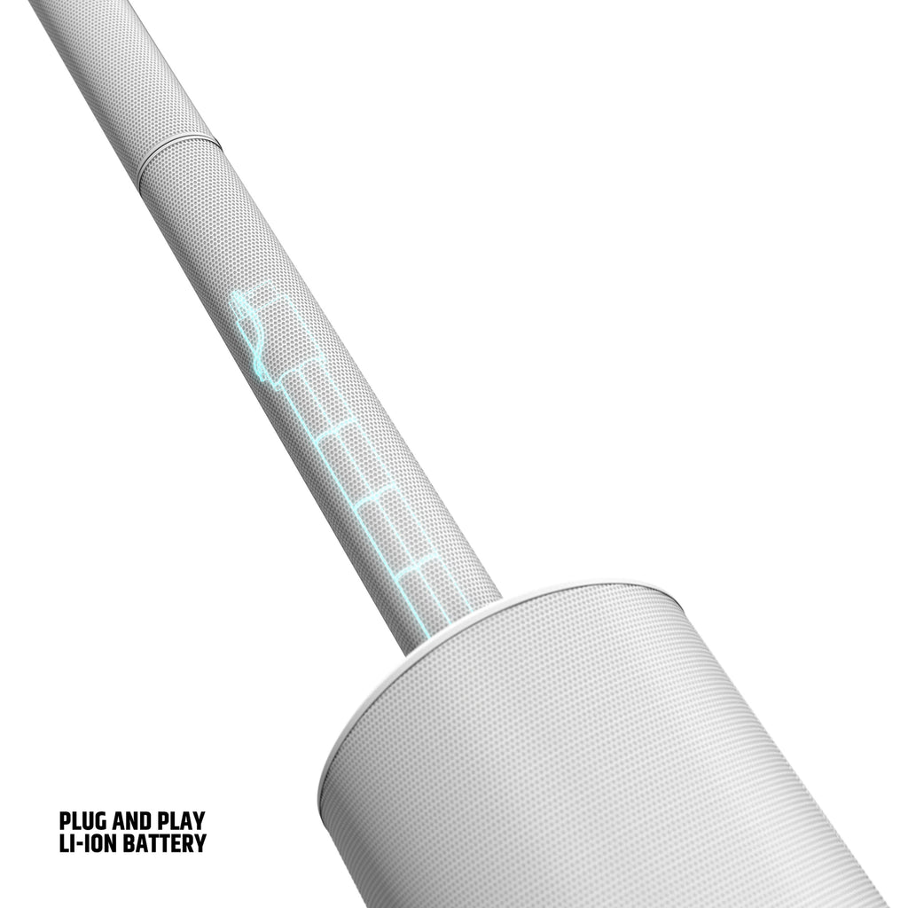 Plug and play Ultra-portable Battery-powered Column PA System White - 3200 mAh Version