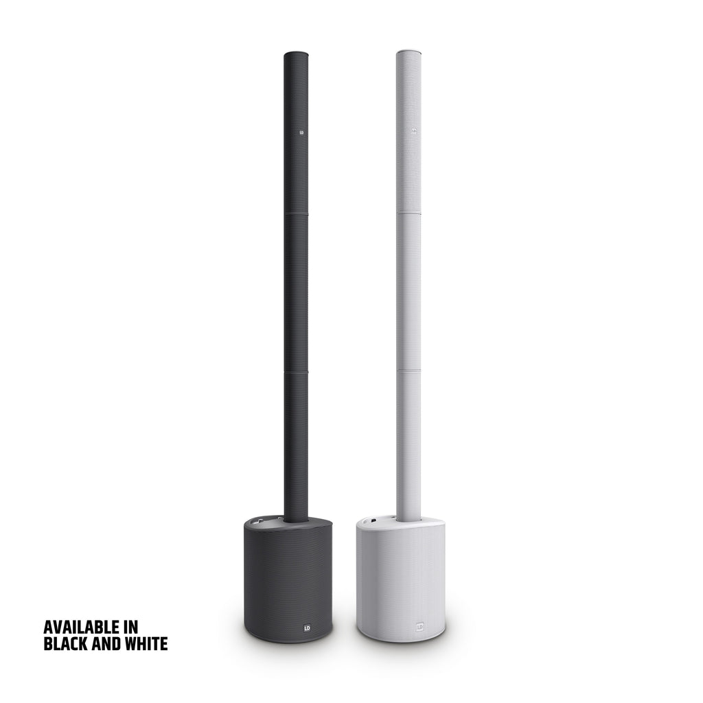 Ultra-portable Battery-powered Column PA System Black and White - 3200 mAh Version